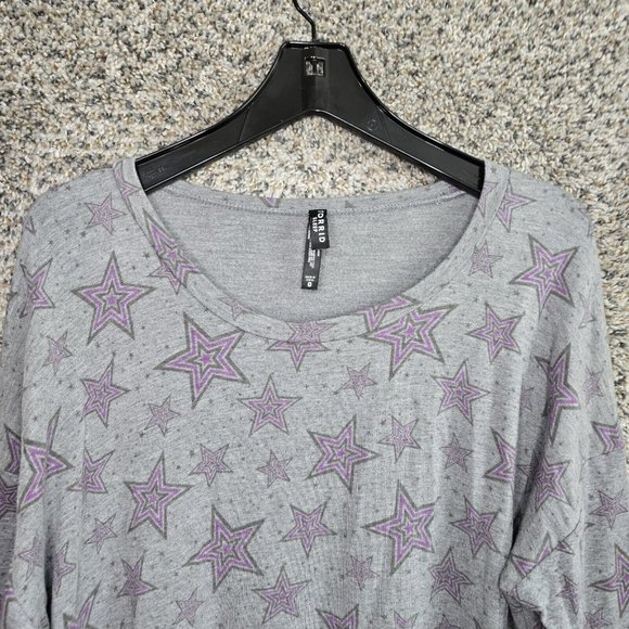 Torrid Pajama Top Womens 0 US 12 Gray Star Print Sleepwear Scoop‎ Neck Lounge - Picture 4 of 7